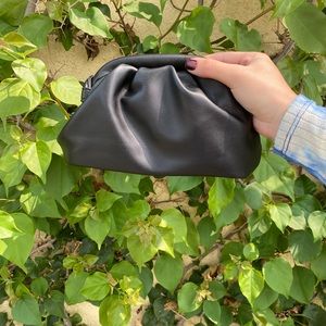 Black soft faux leather bag
